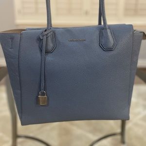 Michael Kors, blue leather tote bag. Used once.